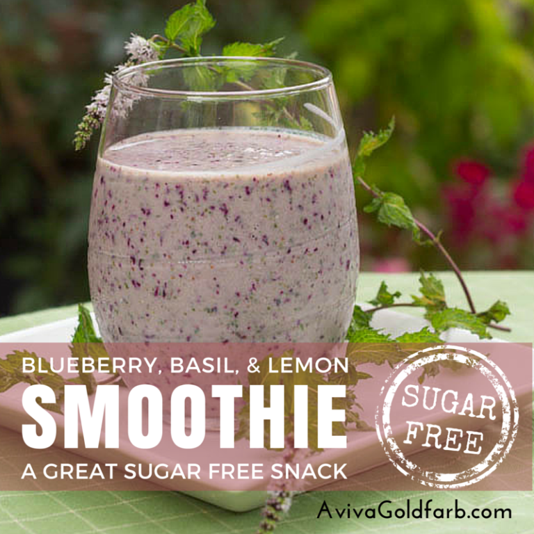 Sugar Free Smoothie Recipe Blueberry, Basil, and Lemon Smoothie